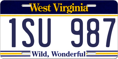 WV license plate 1SU987