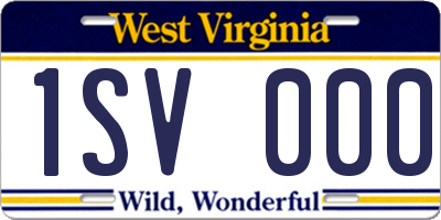 WV license plate 1SV000