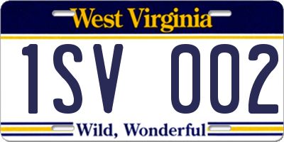 WV license plate 1SV002