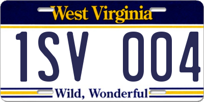 WV license plate 1SV004