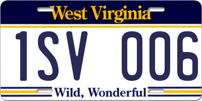 WV license plate 1SV006