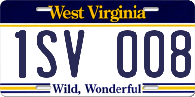 WV license plate 1SV008
