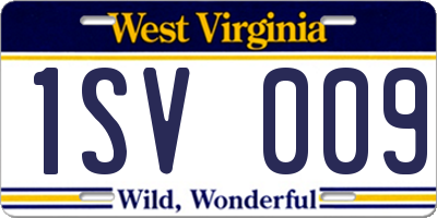WV license plate 1SV009