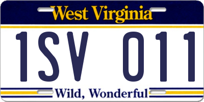 WV license plate 1SV011