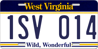 WV license plate 1SV014