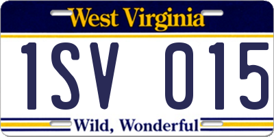 WV license plate 1SV015