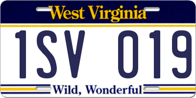 WV license plate 1SV019