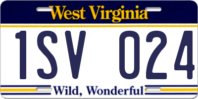 WV license plate 1SV024