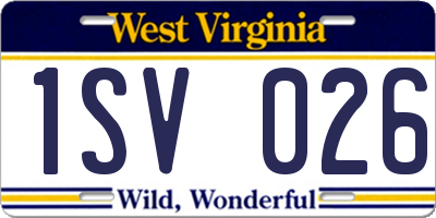 WV license plate 1SV026