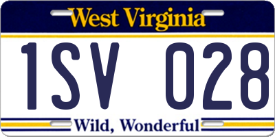 WV license plate 1SV028