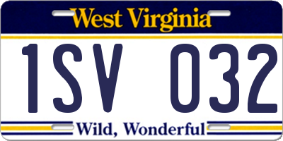 WV license plate 1SV032