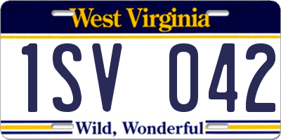 WV license plate 1SV042