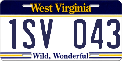 WV license plate 1SV043