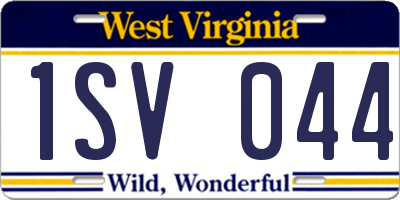 WV license plate 1SV044