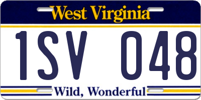 WV license plate 1SV048