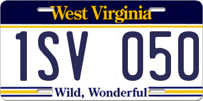 WV license plate 1SV050