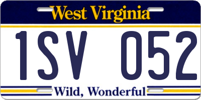 WV license plate 1SV052