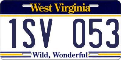 WV license plate 1SV053
