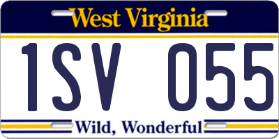 WV license plate 1SV055