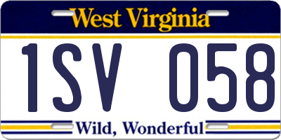 WV license plate 1SV058