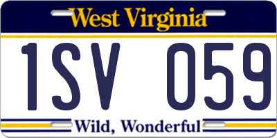 WV license plate 1SV059