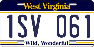WV license plate 1SV061