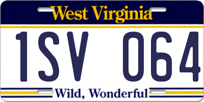 WV license plate 1SV064