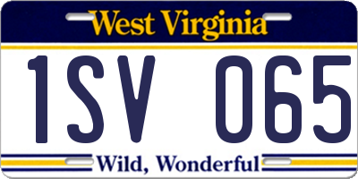 WV license plate 1SV065