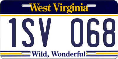 WV license plate 1SV068