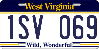 WV license plate 1SV069
