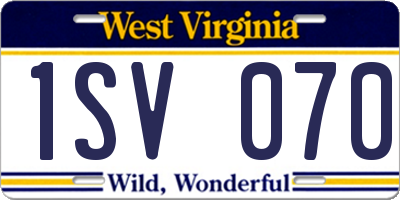 WV license plate 1SV070