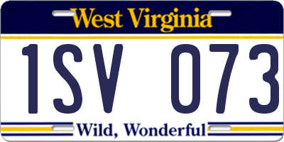WV license plate 1SV073