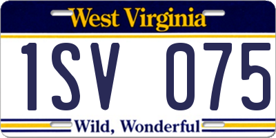 WV license plate 1SV075
