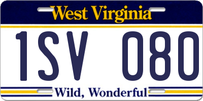WV license plate 1SV080