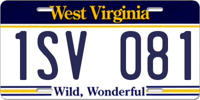 WV license plate 1SV081