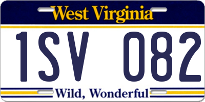 WV license plate 1SV082