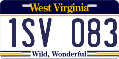WV license plate 1SV083