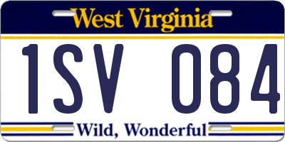 WV license plate 1SV084