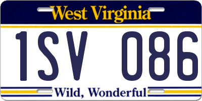 WV license plate 1SV086