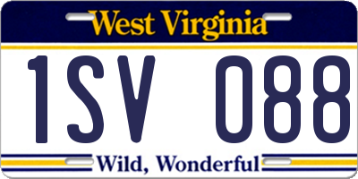 WV license plate 1SV088