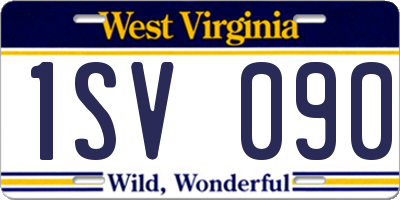 WV license plate 1SV090