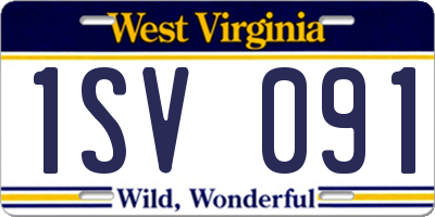 WV license plate 1SV091