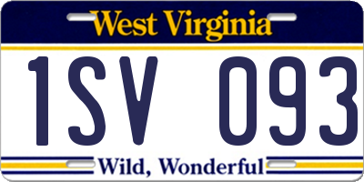 WV license plate 1SV093