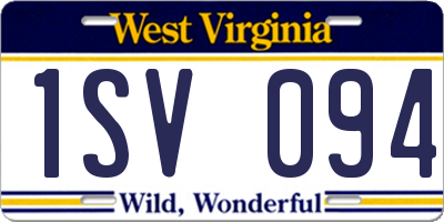 WV license plate 1SV094