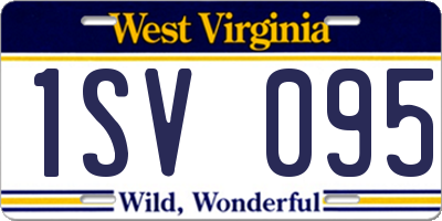 WV license plate 1SV095