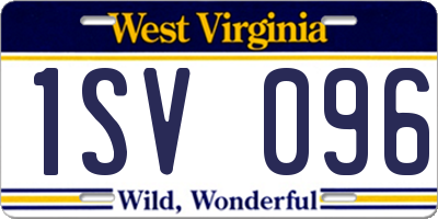 WV license plate 1SV096