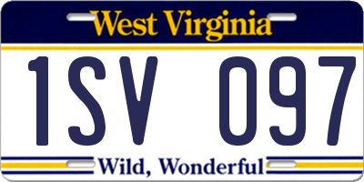 WV license plate 1SV097
