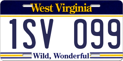 WV license plate 1SV099