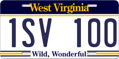 WV license plate 1SV100