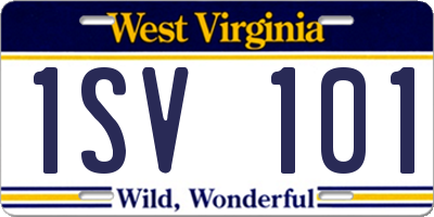 WV license plate 1SV101